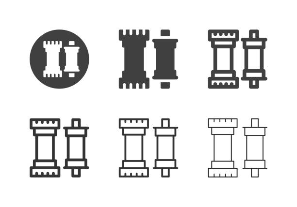 Bicycle Bottom Bracket Icons Multi Series Vector EPS File.