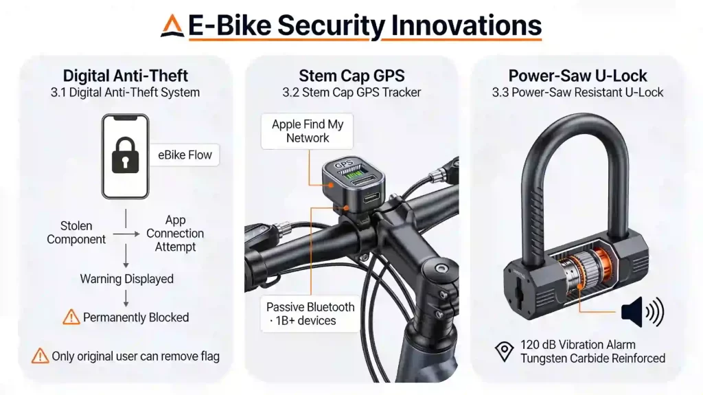 graph explaining e-bike security innovations